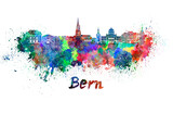 Fototapeta  - Bern skyline in watercolor