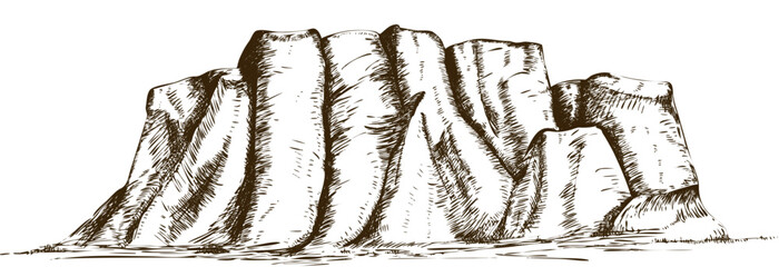 Wall Mural - mountain ridge hand drawn illustration