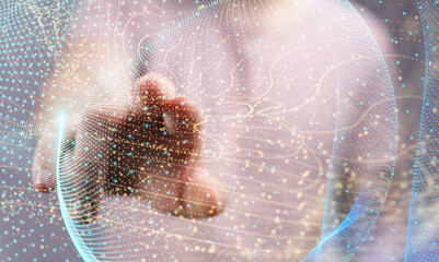 Concept of big data, machine learning, artificial intelligence, hyper loop