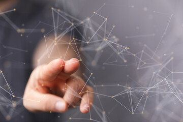 Concept of big data, machine learning, artificial intelligence, hyper loop