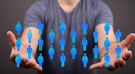 Poster - Human resource management and recruitment employment business concept