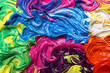 © New Africa - Mixed colorful acrylic paints as background, closeup view