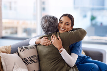 Canvas Print - You will always be appreciated for your kindness. Shot of a young nurse hugging a senior woman.