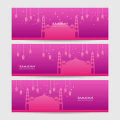 Ramadan kareem islamic banner background design. Vector illustration