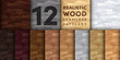 Realistic Wood seamless patterns set. Wooden plank, textured board, natural brown and grey floor, wall repeat texture. Vector material pattern for design, flat interior, print, photo background, decor