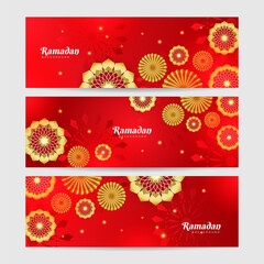 Ramadan kareem islamic banner background design. Vector illustration