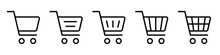 Set Of Carts. Shopping Carts. Shopping In The Store. Vector Illustration