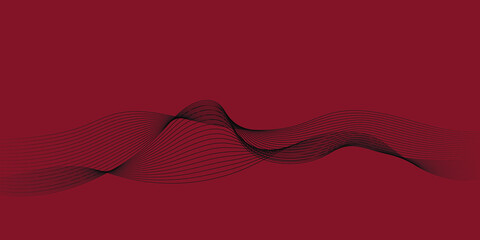 Dark red and black wave line background