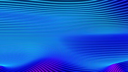 Wall Mural - Abstract colorful wavy background in bright neon blue and purple colors. Modern colorful wallpaper. Seamless loop animation. 3d rendering.