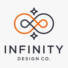 Infinite With Star Logo Design Outline Style Premium Vector