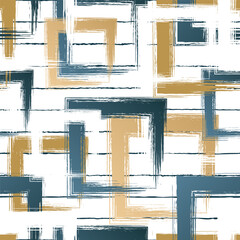 Wall Mural - abstract square seamless pattern. repeating gold grunge backdrop. random squares. background golden 
