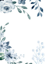 Beautiful Watercolor Flowers In Watercolor Style Blue Flowers Bouquets Brochure Booklet Price List