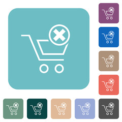 Sticker - Cancel cart rounded square flat icons