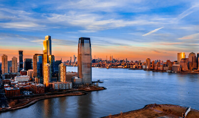 Wall Mural - sunset over manhattan