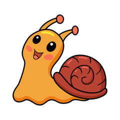 Cute little snail cartoon character