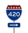 420 message with cannabis leaves on a sign