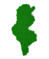 Sticker - Top view of Tunisia map land with green grass and Rock ground texture