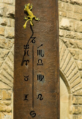 Wall Mural - sundial with zodiac signs