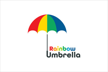 Sticker - colorful rainbow umbrella logo design