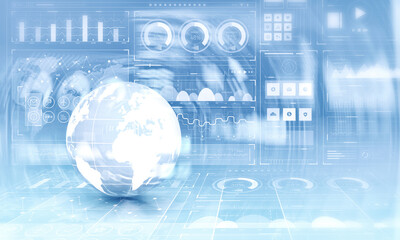 Poster - Global communication and technology Image . Mixed media