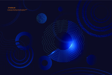 Wall Mural - Minimalist deep blue premium abstract background with luxury geometric dark shapes. Exclusive wallpaper design for brochure, EPS10