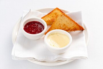 Wall Mural - toasts with jam and butter