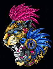 Skull Jaguar Warrior Aztec