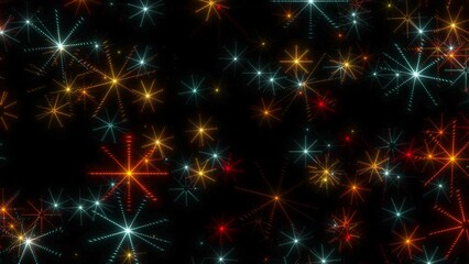 Wall Mural - seamless abstract holiday star background on black