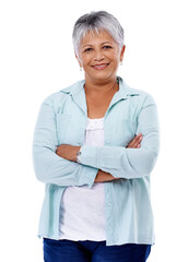 Wall Mural - Mature lifestyle. Studio shot of a mature woman isolated on white.