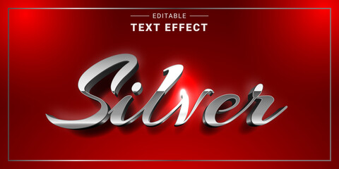 Wall Mural - Editable Vintage Silver Text Effect Generator