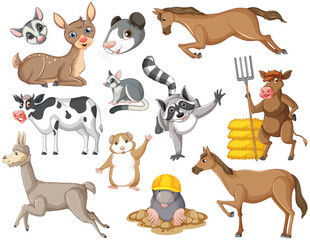 Poster - Seamless pattern with cute animals