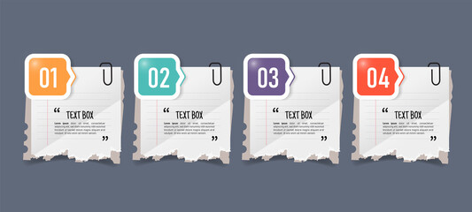 Poster - Text box design with note papers mockups.	
