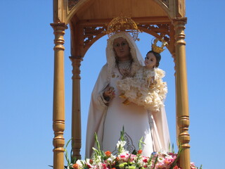 Wall Mural - Santa Ana patron saint of Torredelcampo with the Virgin Mary in her arms. Pilgrimage.