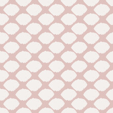 Vector Pink White Geometric Oval Seamless Pattern