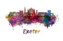 Exeter Skyline In Watercolor