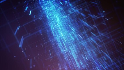 Wall Mural - hitech space scifi network background loop/ 4k animation of an abstract digital data business techno