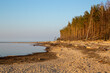 Calm evening at the Baltic sea in early spring in March in Carnikava in Latvia