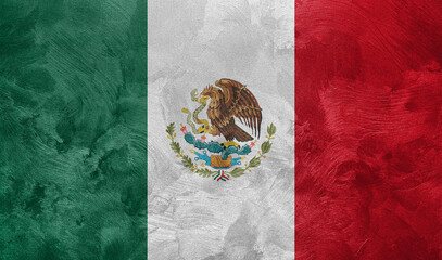 Textured photo of the flag of Mexico.