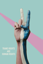 Text Trans Rights Are Human Rights And V-sign