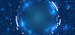 © arthead - Wide Cyber security internet and networking concept. Hi-tech vector illustration with various technology elements. Abstract global sci fi concept. Digital internet communication on blue background.
