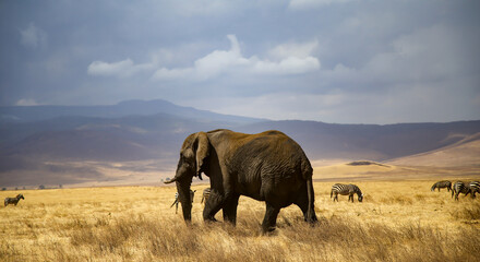 Elephant at the end of life's journey