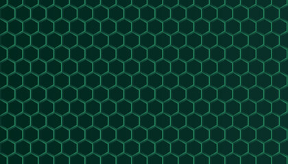 Wall Mural - Abstract green hexagon pattern. 3D modern honeycomb background. Vector illustration.