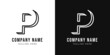 © mdhelalakbar - Initial letter p monogram logo design template. 3d outline style p logo and black colors.