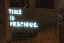 "time Is Precious" Neon Sign In Vancouver, Canada