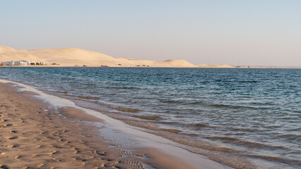 Wall Mural - view of sealine sea shore during the low tide.