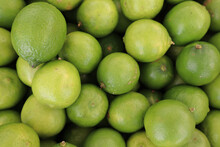 Op View Of Lime Fruits At A Farmers Market For Sale