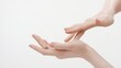 © pavel_dp - Close-up shot of female hands on white background | Skin rejuvenation and hand care concept