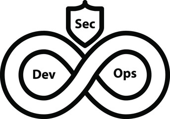 DevSecOps and DevOps icons , vector