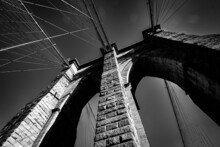 Closeup Of The Brooklyn Bridge In New York
