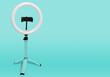 © A_A88 - Selfie ring lamp with tripod, on a blue background